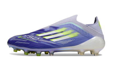 Men's Adidas F50+ Elite Laceless FG Football Boots - Blue/White/Yellow