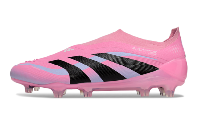 Men's Adidas Predator 25 Elite Laceless FG Football Boots - Pink/Black/Blue
