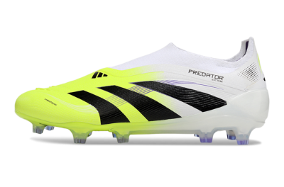 Men's Adidas Predator 25 Elite Laceless FG Football Boots - Yellow/White/Black