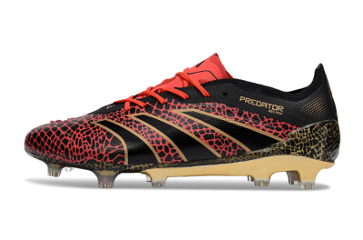Men's Adidas Predator 25 Elite FG Football Boots - Black/Red/Gold