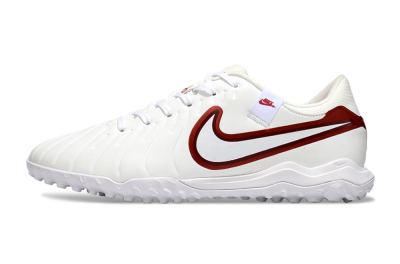 Men's Nike Tiempo Legend 10 Academy TF Football Shoes - White/Red