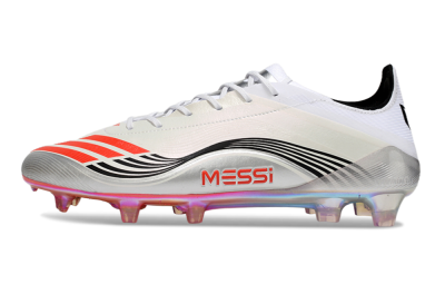 Men's Messi x Adidas Predator 25 Elite FG Football Boots - Silver/Black/Red