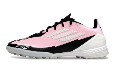 Men's Messi x Adidas F50 Pro TF Football Shoes - Pink/White/Black