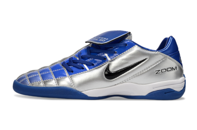 Men's Nike Air Zoom Total 90 III IC Football Shoes - Silver/Black/Blue