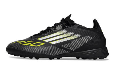 Men's Adidas F50 Pro TF Football Shoes - Black/White/Yellow