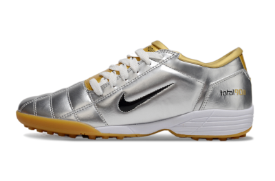 Men's Nike Total 90 III TF Football Shoes - Silver/Black/White