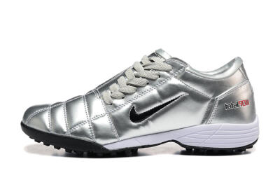 Men's Nike Total 90 III TF Football Shoes - Silver/Black/White