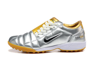 Men's Nike Total 90 III TF Football Shoes - Silver/Black/Yellow