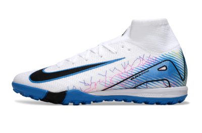 Unisex Nike Air Zoom Mercurial Superfly 10 Elite TF Football Shoes - White/Blue/Black