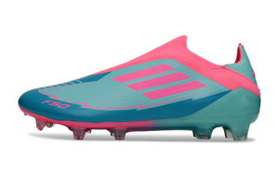 Men's Messi x Adidas F50 Elite Laceless FG Football Boots - Jade/Pink/Blue