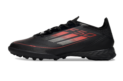 Men's Adidas F50 Pro TF Football Shoes - Black/Red/Silver