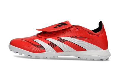 Unisex Adidas Predator 25 Elite Foldover Tongue TF Football Shoes - Red/White/Black