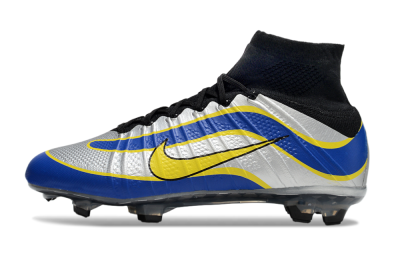 Men's Nike Mercurial Superfly 4 Elite FG Football Boots - Silver/Yellow/Blue