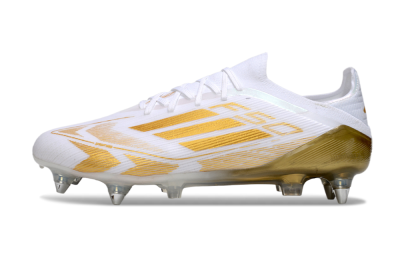 Men's Adidas F50 Elite SG Football Boots - White/Gold