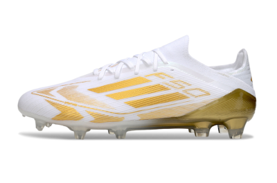 Men's Adidas F50 Elite FG Football Boots - White/Gold
