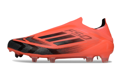 Men's Adidas F50 Elite Laceless FG Football Boots - Red/Black/Silver