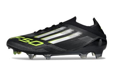 Men's Adidas F50 Elite FG Football Boots - Black/Silver/Yellow