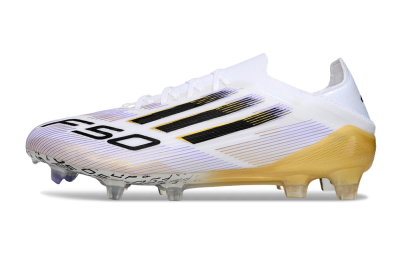 Men's Adidas F50 Elite FG Football Boots - White/Purple/Gold