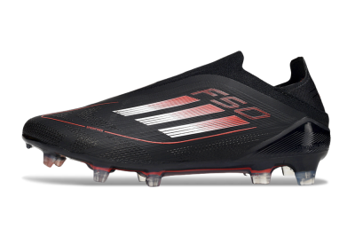 Men's Adidas F50 Elite Laceless FG Football Boots - Black/Silver/Red