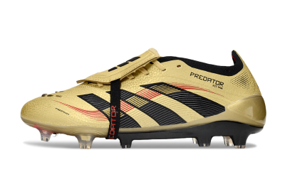 Unisex Adidas Predator 25 Elite Foldover Tongue FG Football Boots - Gold/Black/Red
