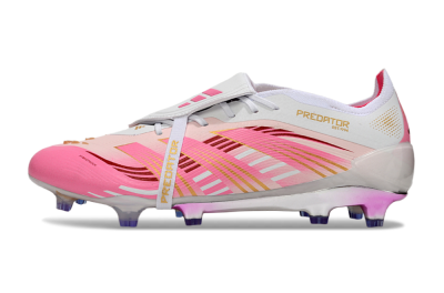 Men's Adidas Predator 25 Elite Foldover Tongue FG Football Boots - Pink/Gold/White