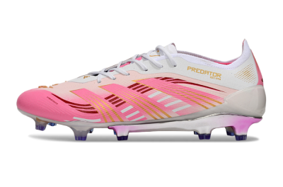 Men's Adidas Predator 25 Elite FG Football Boots - Pink/Gold/White