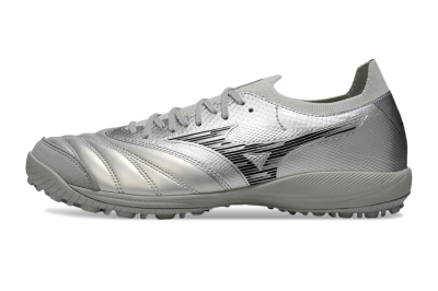 Men's Mizuno Morelia Neo Sala M8 TF Football Shoes - Silver/Black