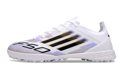 Men's Adidas F50 Elite TF Football Shoes - White/Blue/Black