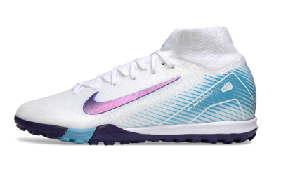 Unisex Nike Air Zoom Mercurial Superfly 10 Elite TF Football Shoes - White/Purple/Blue