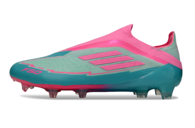 Men's Messi x Adidas F50 Elite Laceless FG Football Boots - Jade/Pink/Blue