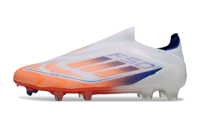 Men's Adidas F50 Elite Laceless FG Football Boots - White/Red/Blue