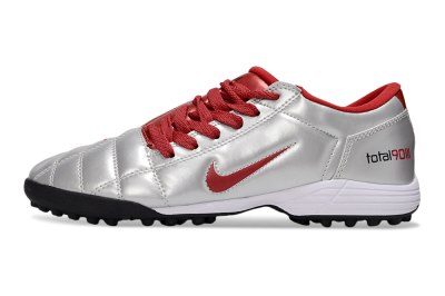 Men's Nike Total 90 III TF Football Shoes - Silver/Red/Black