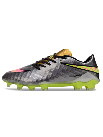 Men's Nike Hypervenom Phantom FG Football Boots - Silver/Yellow/Pink