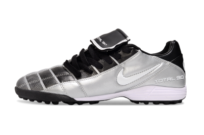 Men's Nike Total 90 III TF Football Shoes - Silver/White/Black