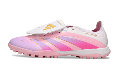 Unisex Adidas Predator Elite Foldover Tongue TF Football Shoes - Pink/Purple/Gold