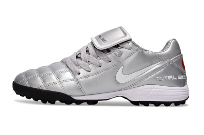 Men's Nike Total 90 III TF Football Shoes - Silver/White/Black