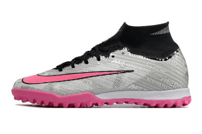 Unisex Nike Air Zoom Mercurial Superfly 9 Elite TF Football Shoes - Silver/Black/Pink