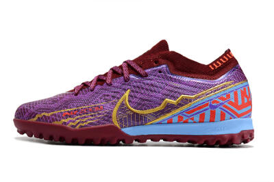 Unisex Nike Air Zoom Mercurial Vapor 15 Elite TF Football Shoes - Purple/Gold/Blue