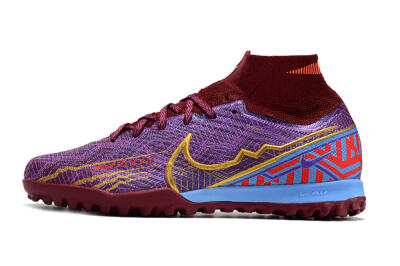 Unisex Nike Air Zoom Mercurial Superfly 9 Elite TF Football Shoes - Purple/Black/Gold