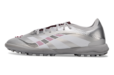 Men's Adidas Predator 25 Elite TF Football Shoes - Silver/White/Red