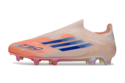 Men's Adidas F50 Elite Laceless FG Football Boots - Pink/Blue/Gold