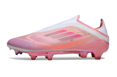 Unisex Adidas F50+ Elite Laceless FG Football Boots - Pink/White/Gold