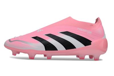 Unisex Adidas Predator 25 Elite Laceless FG Football Boots - Pink/Black/White