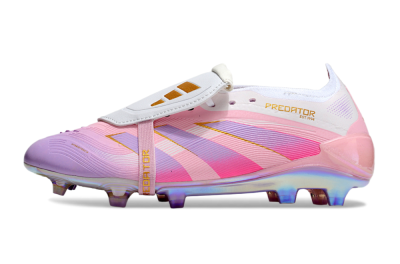 Unisex Adidas Predator 25 Elite Foldover Tongue FG Football Boots - Pink/Purple/Gold