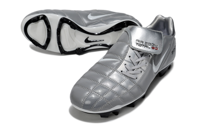 Men's Nike Air Zoom Total 90 III FG Football Boots - Silver/White/Black