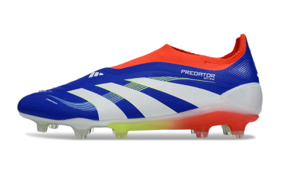 Men's Adidas Predator 25 Elite Laceless FG Football Boots - Blue/White/Red