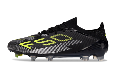Unisex Adidas F50 Elite FG Football Boots - Black/Yellow/Silver