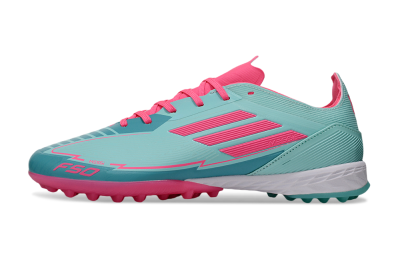 Unisex Messi x Adidas F50 Pro TF Football Shoes - Green/Pink/White