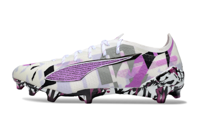 Men's Puma Ultra 5 Ultimate FG Football Boots - White/Purple/Black