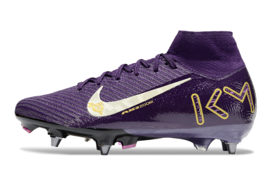 Men's Nike Air Zoom Mercurial Superfly 10 Elite SG Football Boots - Purple/White/Gold
